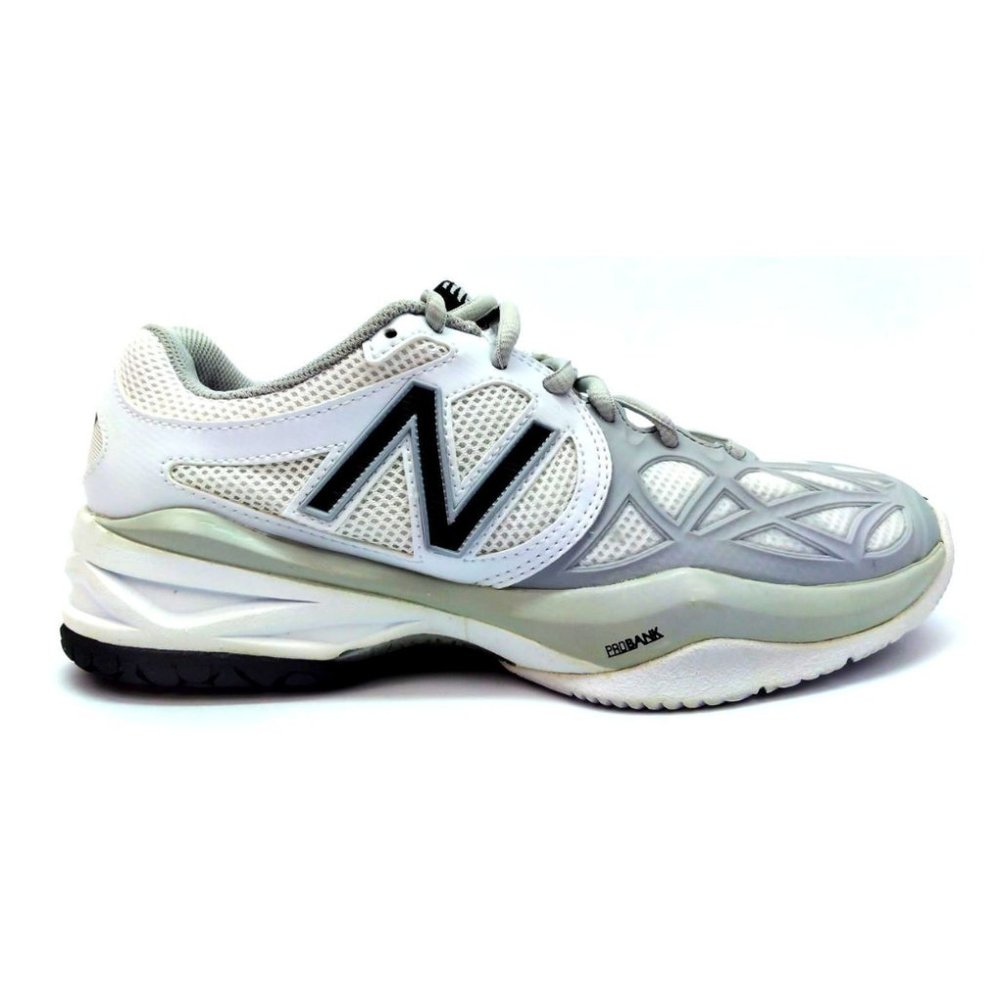 New Balance Women's Athletic Running Shoes White Gray Probank Lace Up 6.5 B Med